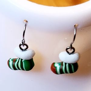 Miniature Christmas Stocking Earrings Holiday Earrings NWT